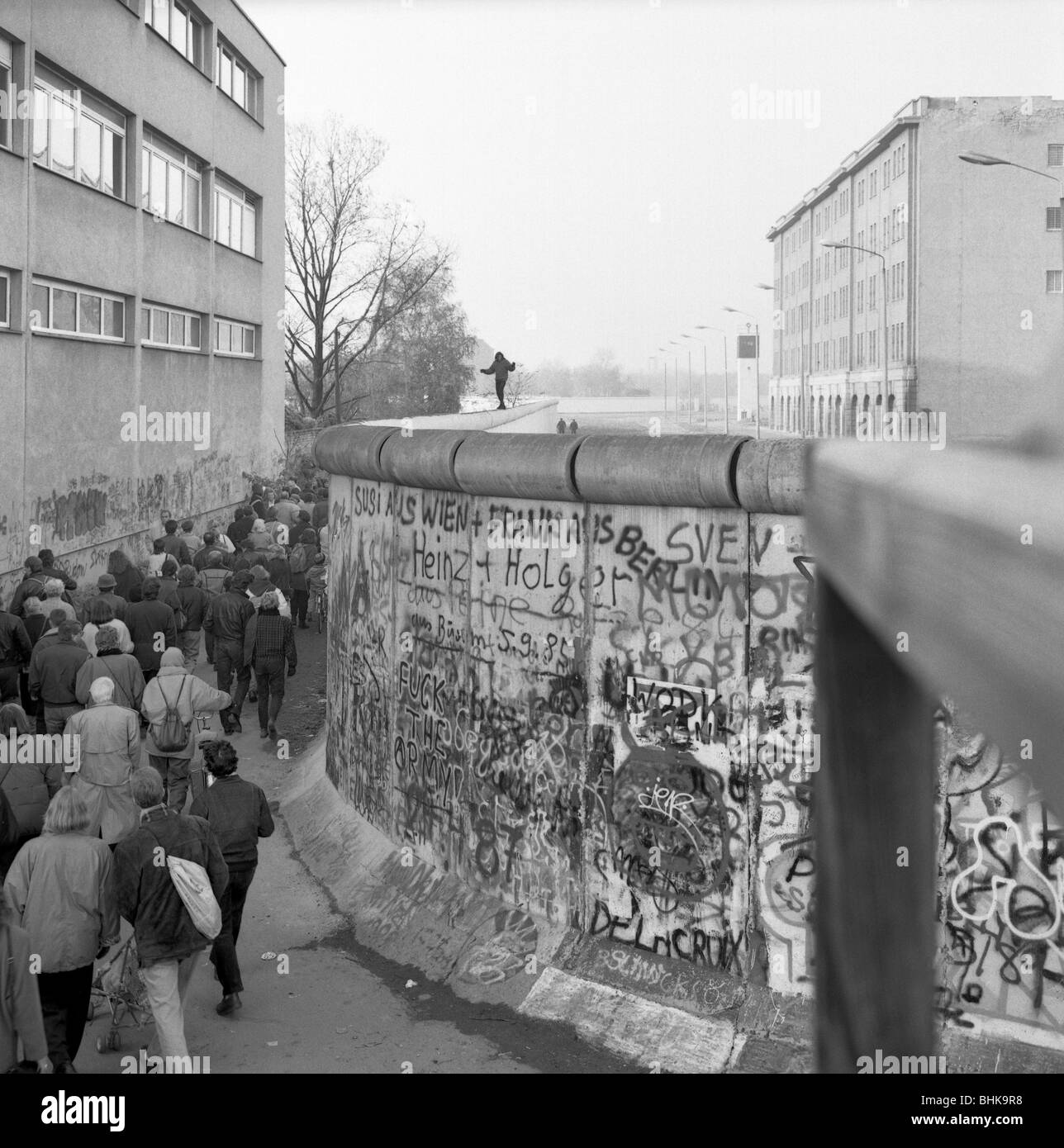 Caduta del muro di Berlino in 1989, Potsdamer Platz Foto Stock