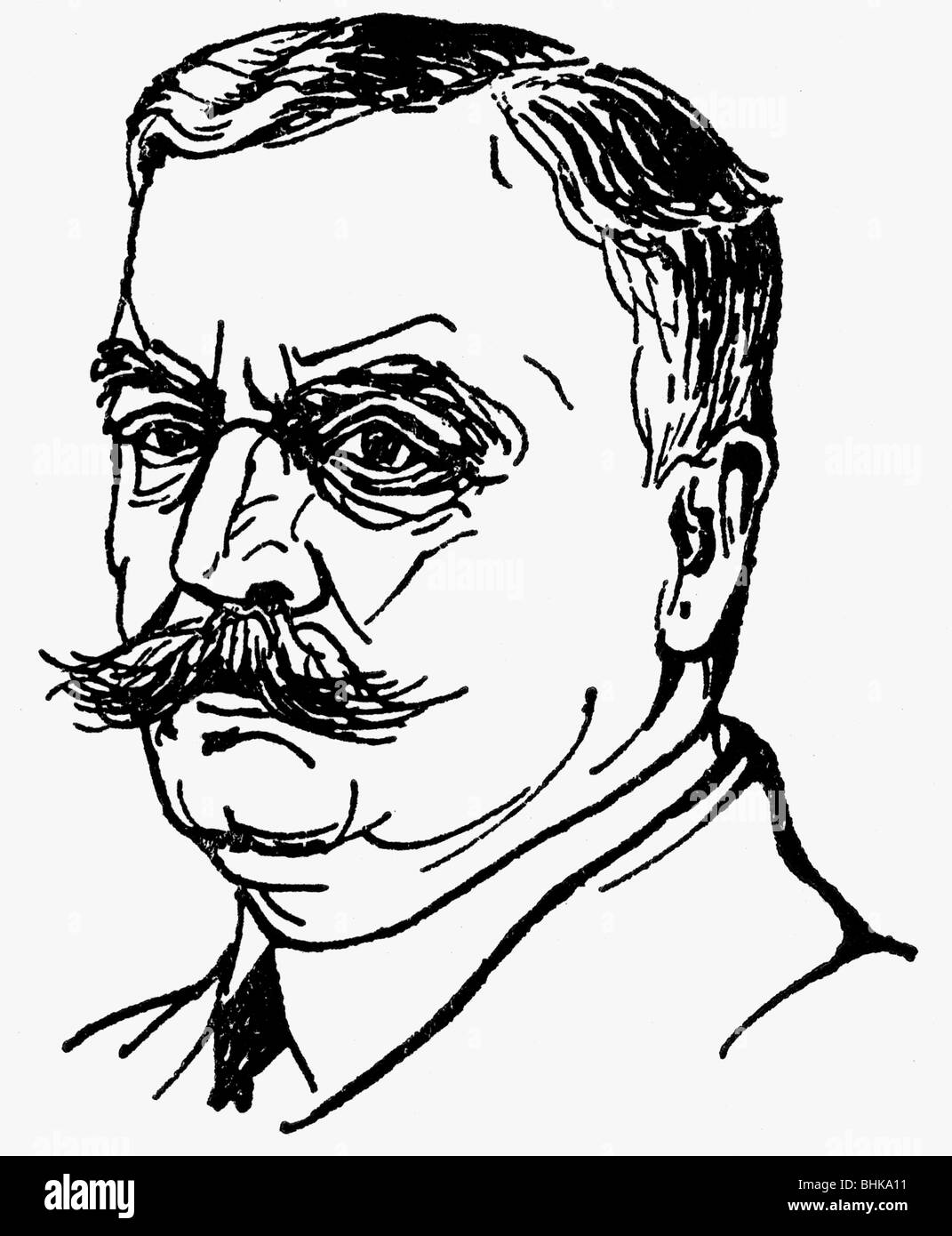 Bruce, David, 29.5.1855 - 20.11.1931, medico e biologo australiano-britannico, ritratto, disegno di Armin Wohlgemuth dopo la fotografia, Foto Stock