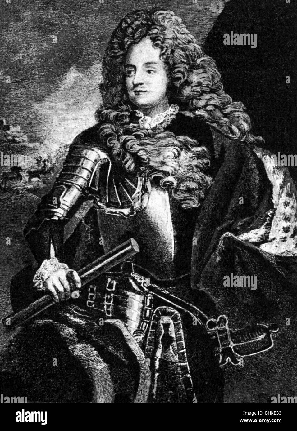 Filippo II, 4.8.1674 - 2.12.1723, duca d'Orleans, reggente di Francia 1715 - 1723, a mezza lunghezza e incisione su rame, XVIII secolo , artista del diritto d'autore non deve essere cancellata Foto Stock