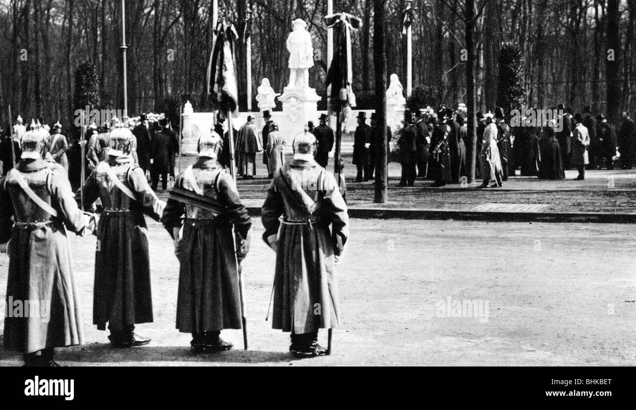 Georografia / viaggio, Germania, Berlino, monumenti, monumento di Federico Guglielmo 'il Grande Elettore', svelato dall'imperatore Guglielmo II, Siegesallee, 30.3.1901, , Foto Stock