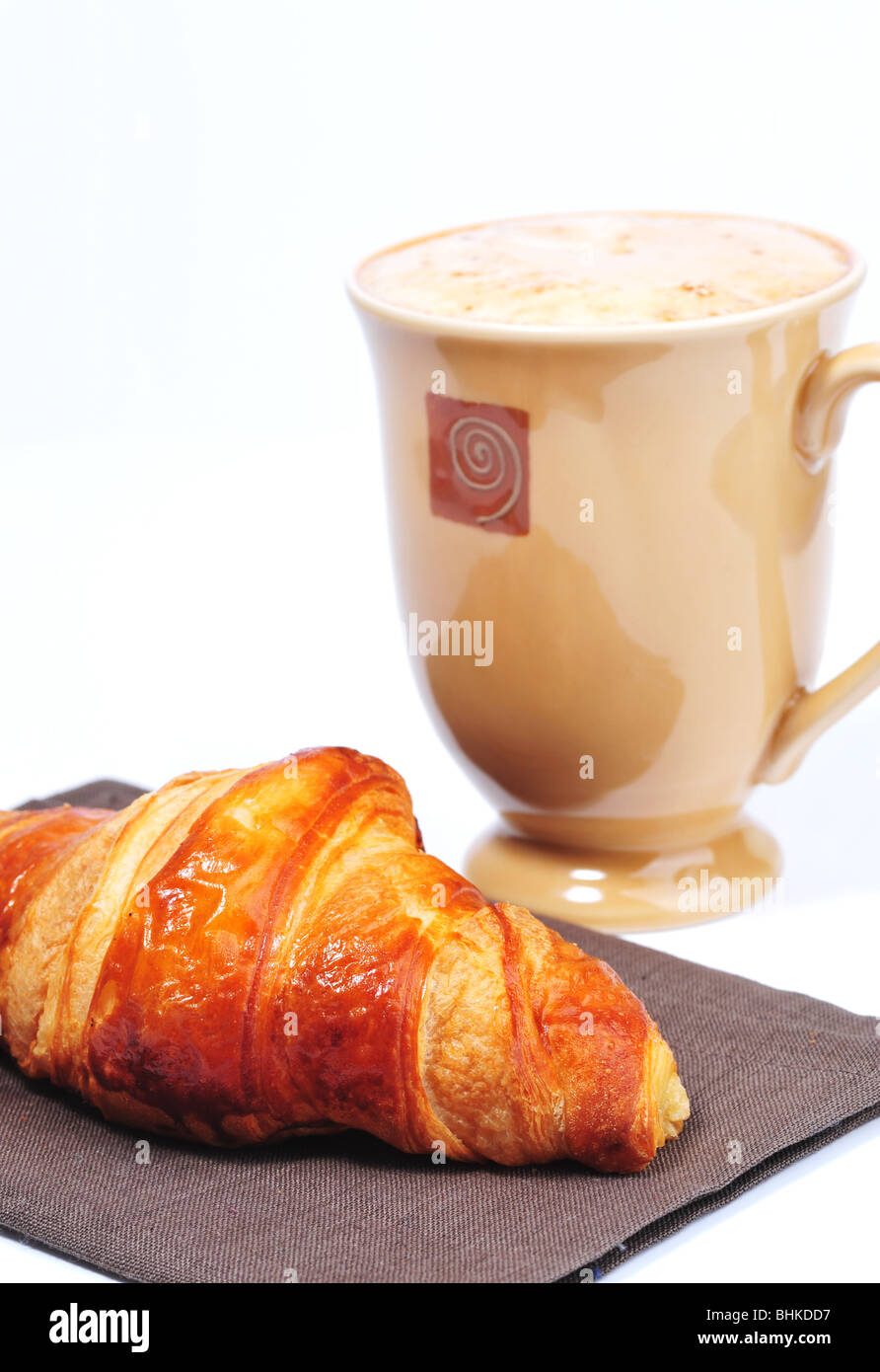 Caffè con croissant Foto Stock