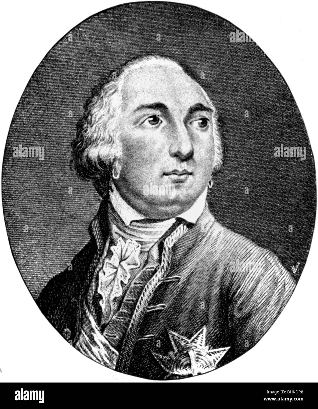 Luigi Filippo II, 13.4.1747 - 6.11.1793, duca d'Orleans 18.11.1785 - 6.111793, ritratto, incisione su rame, XVIII secolo , artista del diritto d'autore non deve essere cancellata Foto Stock