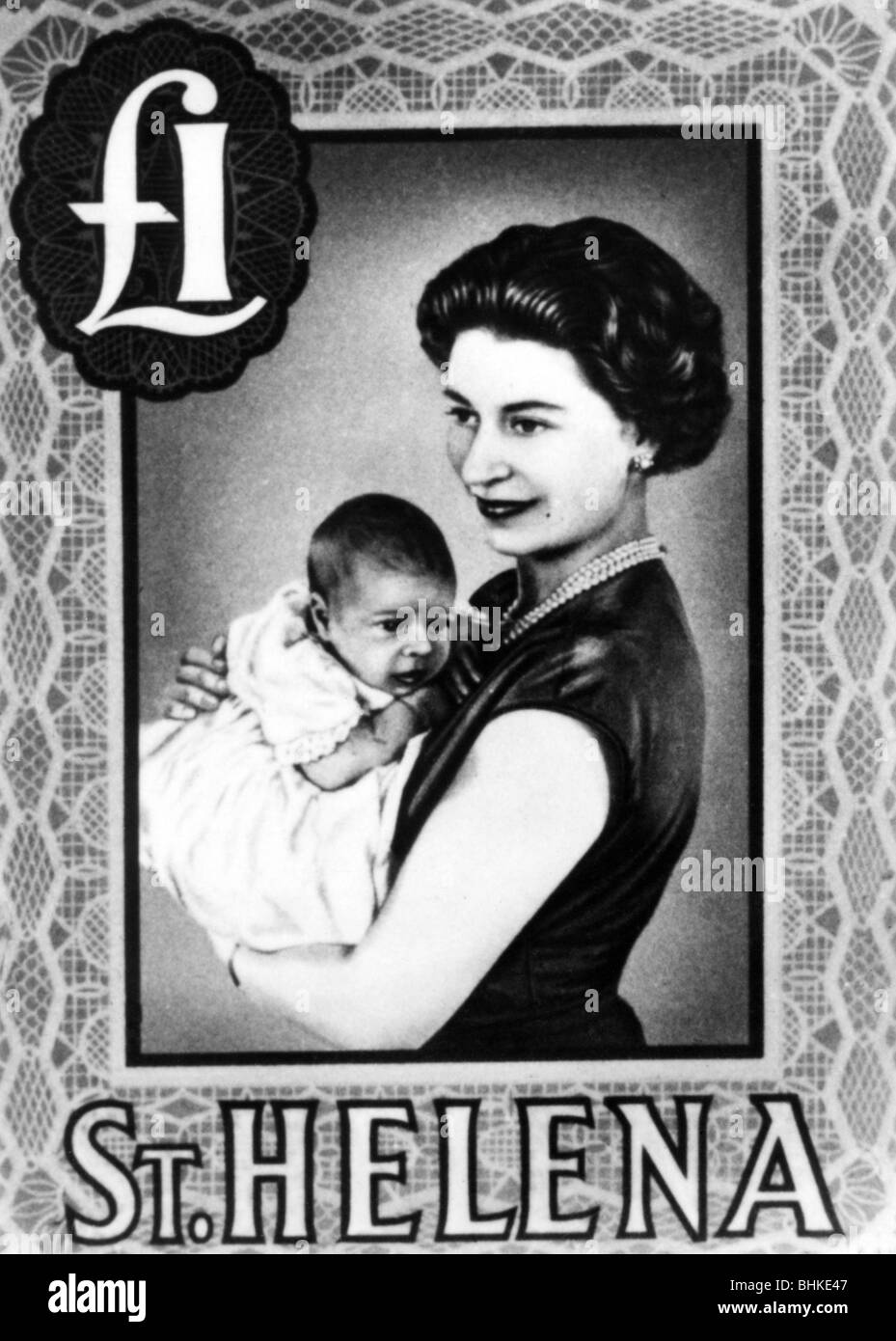 Posta / posta, francobolli, Gran Bretagna, Sant'Elena, 1 francobollo da sterlina, rilasciato il 12.12.1961, Foto Stock