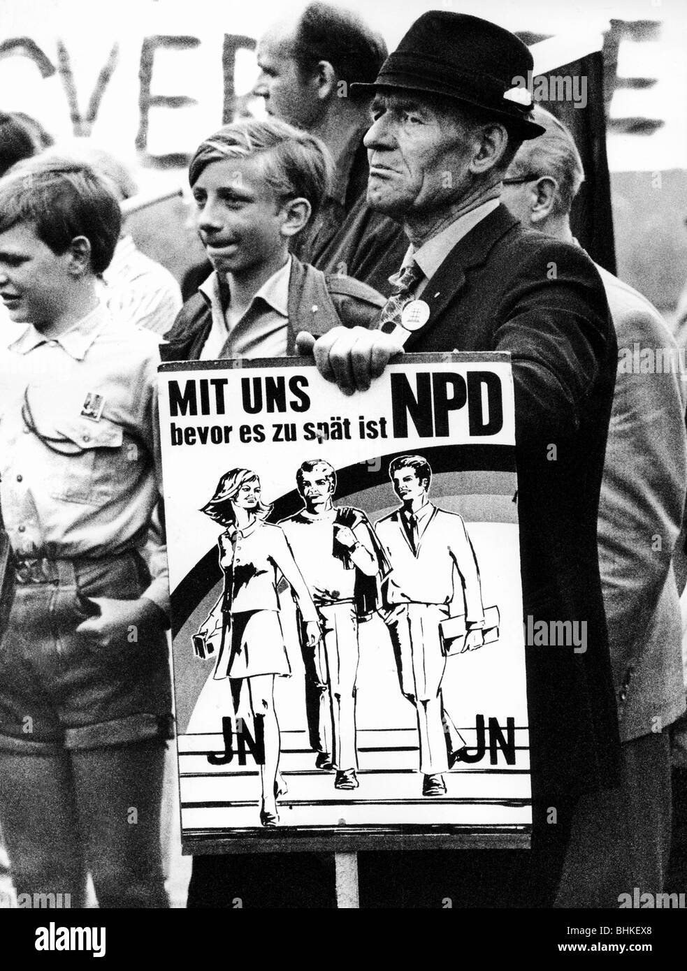 Geografia / viaggio, Germania, politica, partiti, Partito Nazionale democratico (Nationaldemokratische Partei, NPD), manifestazione a Monaco, 1973, Foto Stock