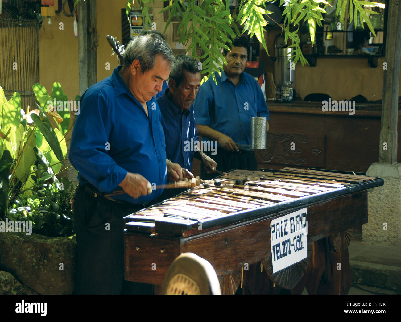 El Salvador. Musicisti tradizionali(marimba). Foto Stock