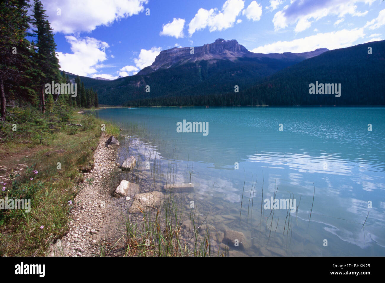 Vista lago, il Lago di Smeraldo, British Columbia, Canada Foto Stock