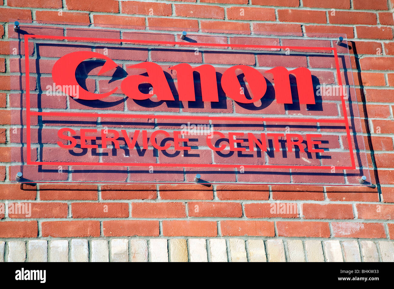 Fotocamere Canon service center segno Foto Stock