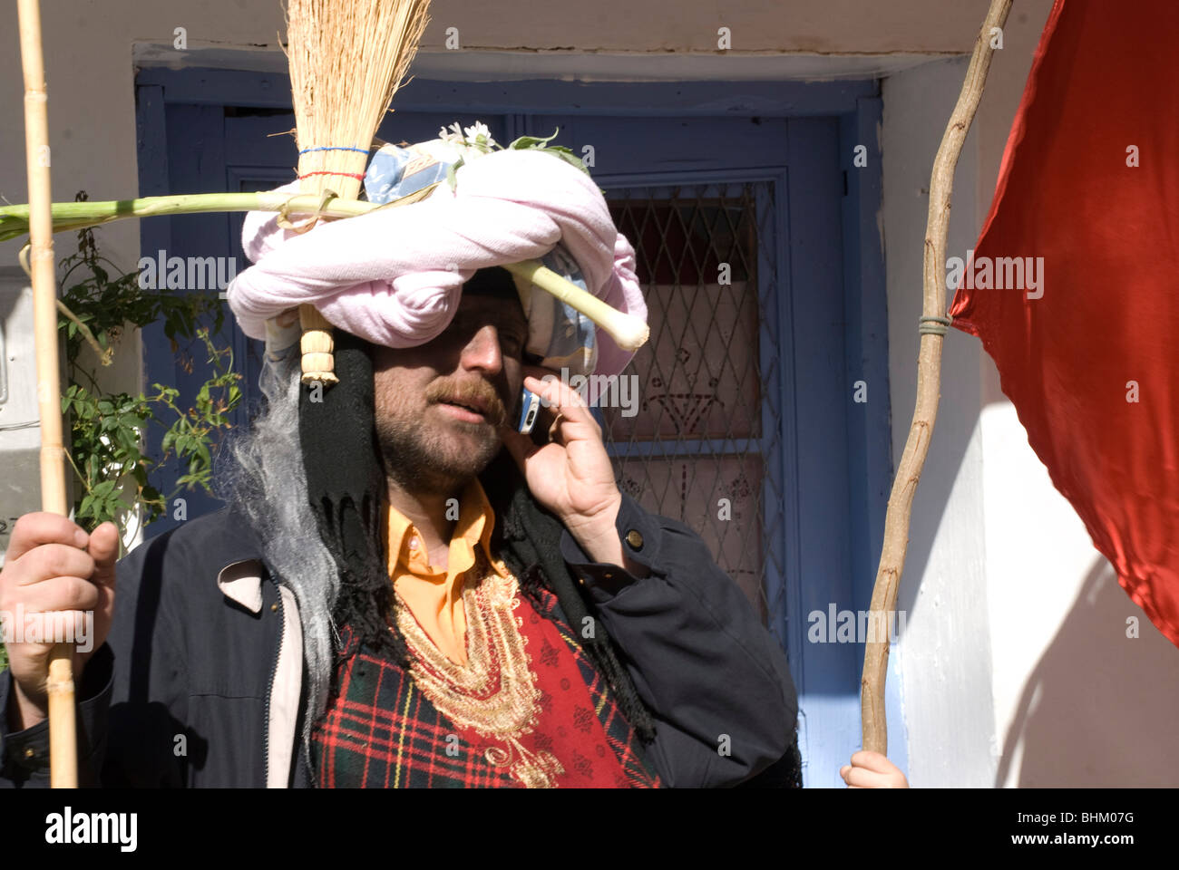 Il qadi al festival di apokries, carnevale in Grecia Foto Stock