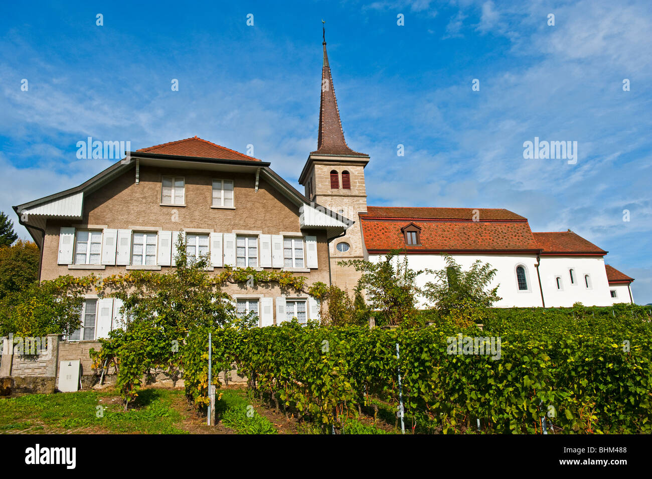 Un vino svizzero crescente village Foto Stock