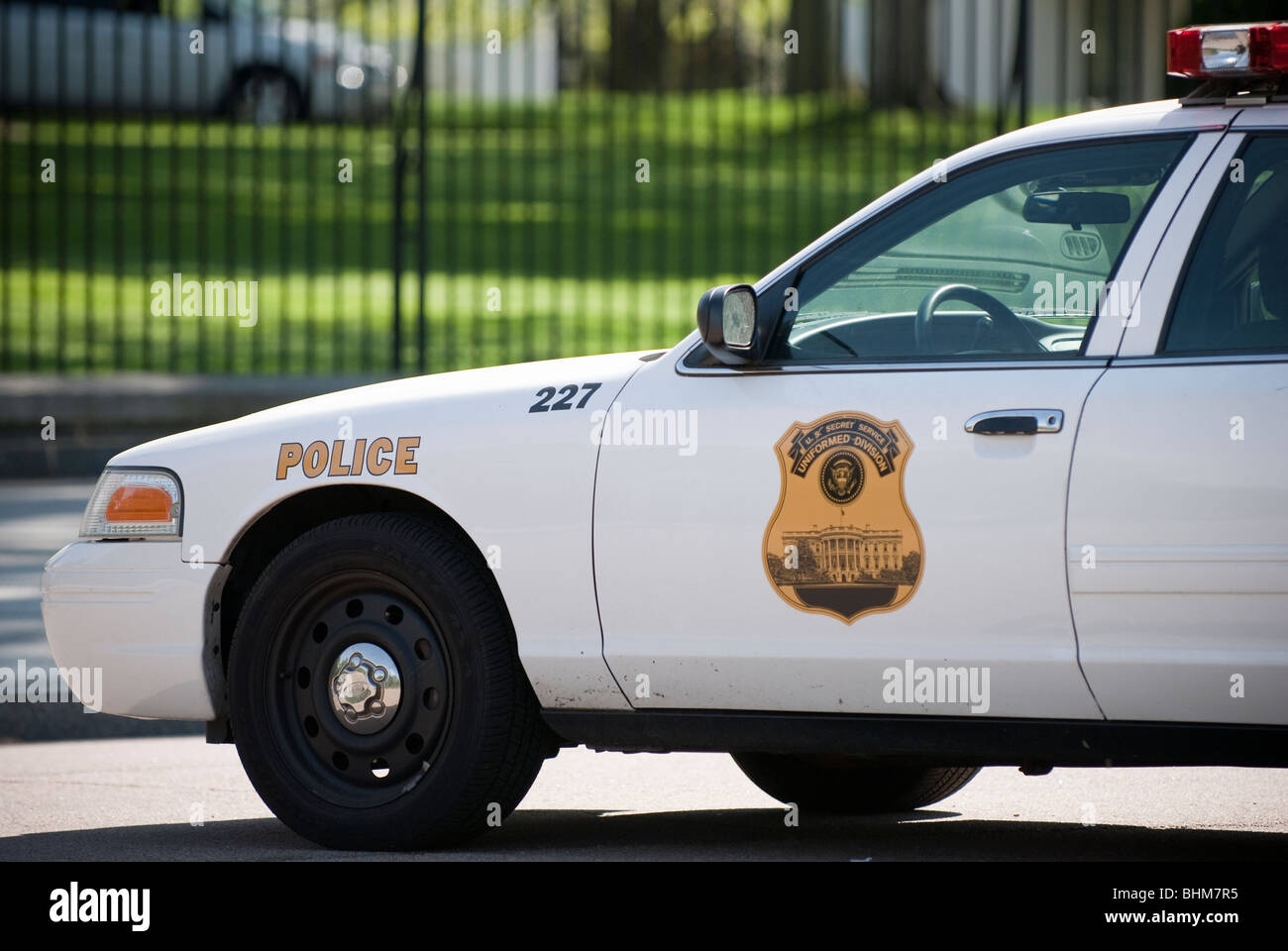 Stati Uniti Il servizio segreto uniformata Devision auto della polizia di fronte alla Casa Bianca a Washington D.C. Foto Stock