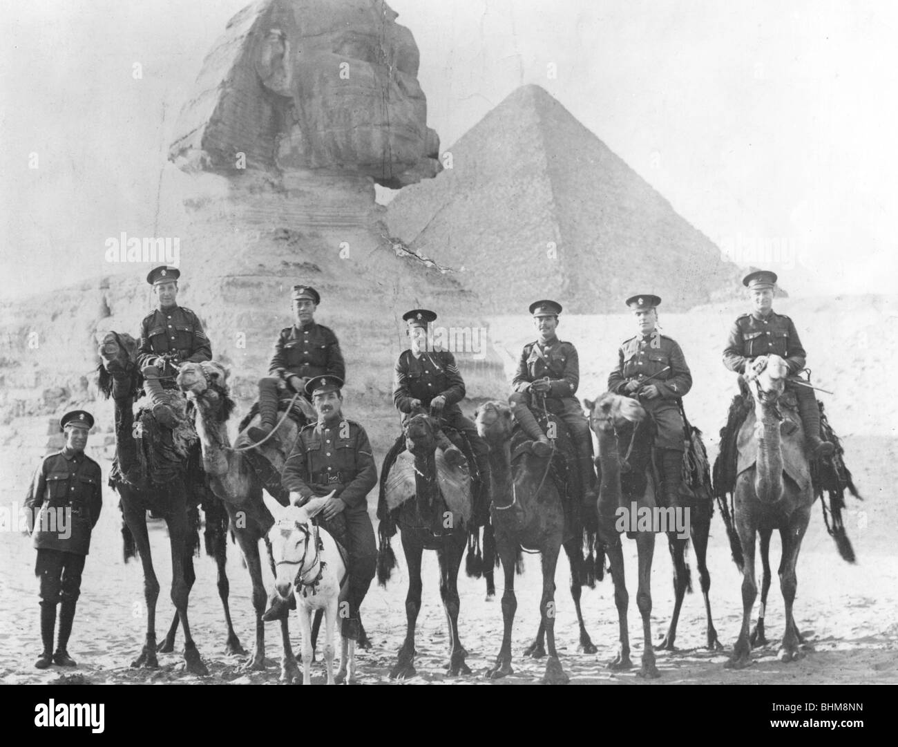 Legionari ebraica sui cammelli, Gizeh, Egitto, guerra mondiale I, 1915-1918. Artista: sconosciuto Foto Stock