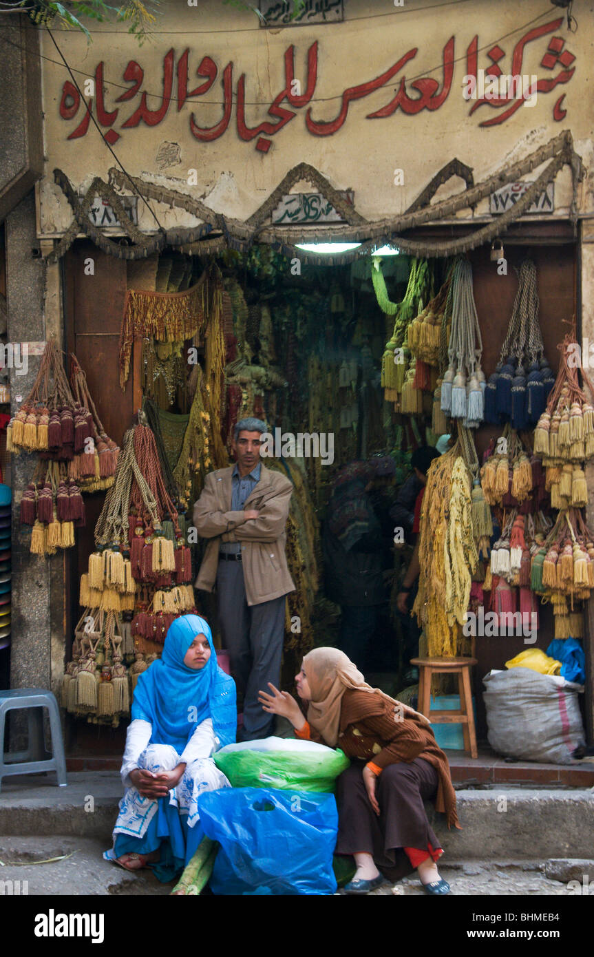 Scena di strada il Cairo, Egitto Foto Stock