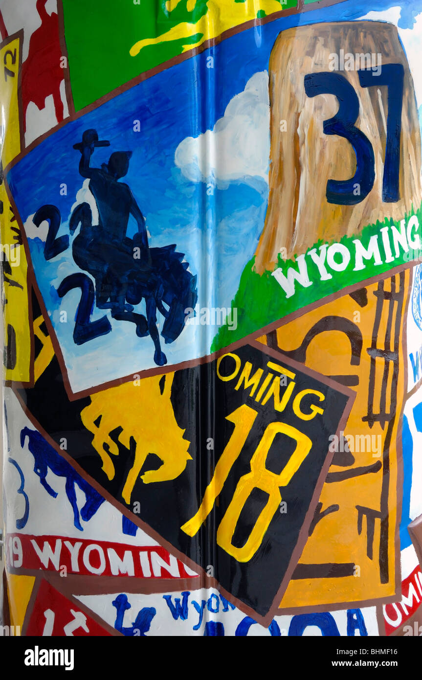 Immagini che rappresentano lo stato del Wyoming, nella città di Cheyenne, lo stato del Wyoming, Stati Uniti d'America Foto Stock