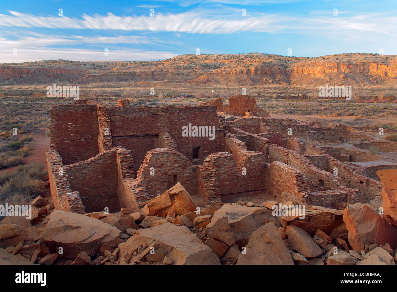 Pueblo Bonito in nel Chaco Culture National Historical Park Foto Stock