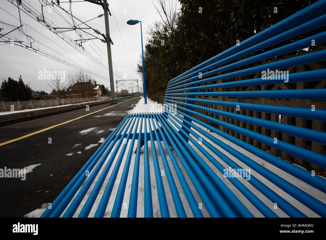 Le ferrovie francesi banco stazione tutti andando alcuni dove Foto Stock