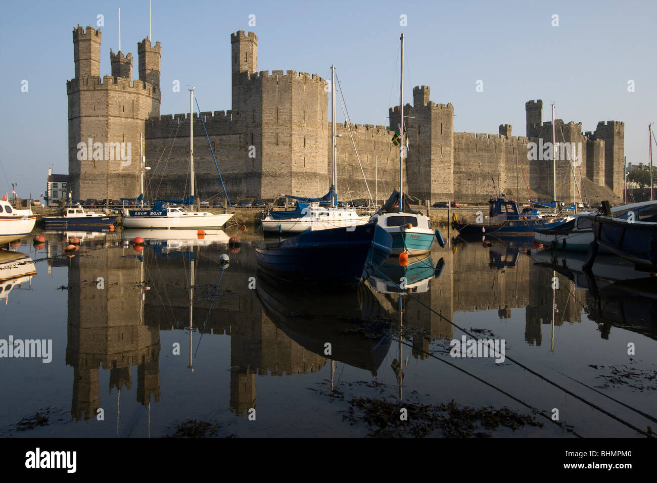 Caernarfon Castle, Galles del Nord, Regno Unito, GB, UE Foto Stock