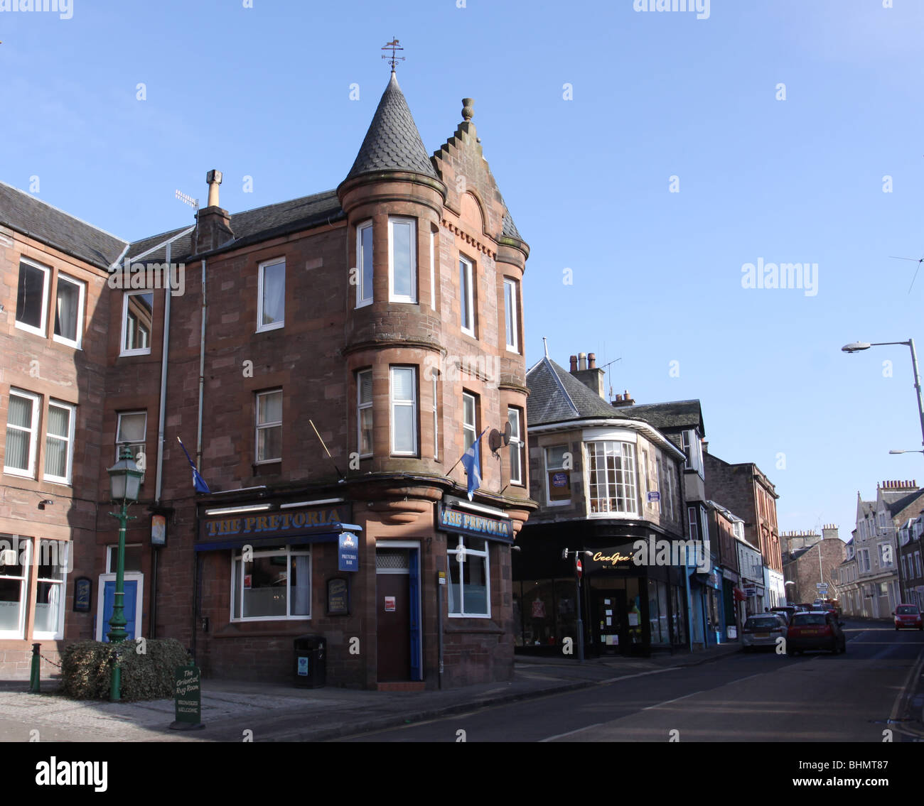 Crieff street scene Perthshire Scozia febbraio 2010 Foto Stock