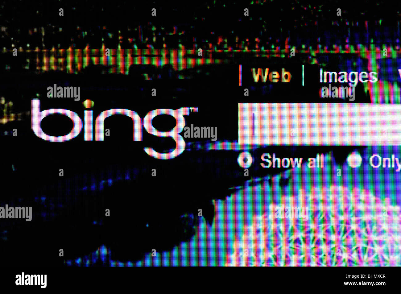 ' ' Bing motore di ricerca nella pagina web Foto Stock