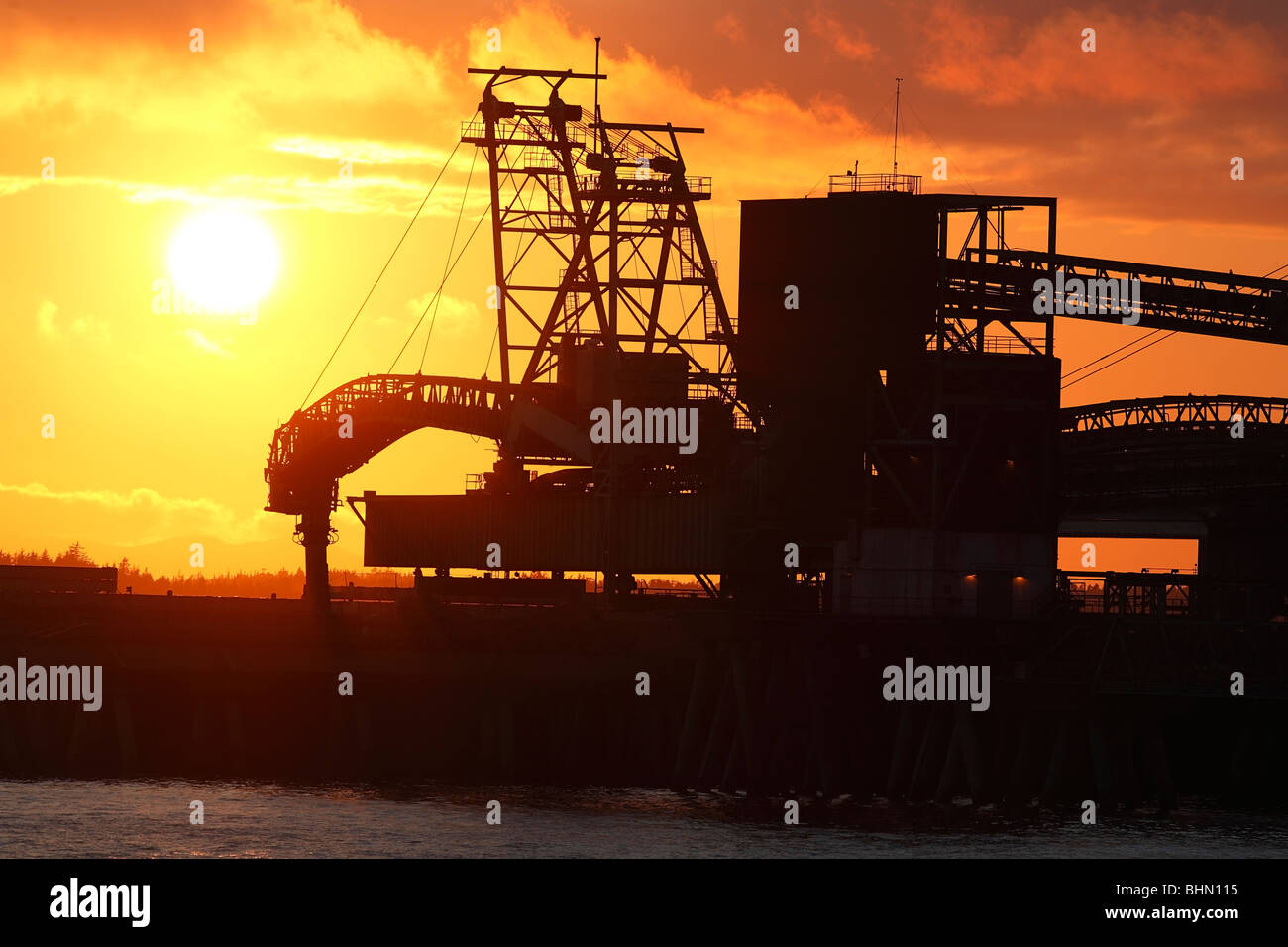 Il carbone terminale di carico, Ridley Isola, Prince Rupert, BC Foto Stock