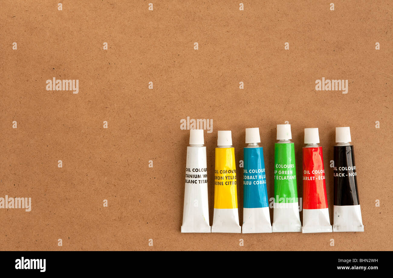 Generico (senza marchio) olio tubi di vernice Foto Stock