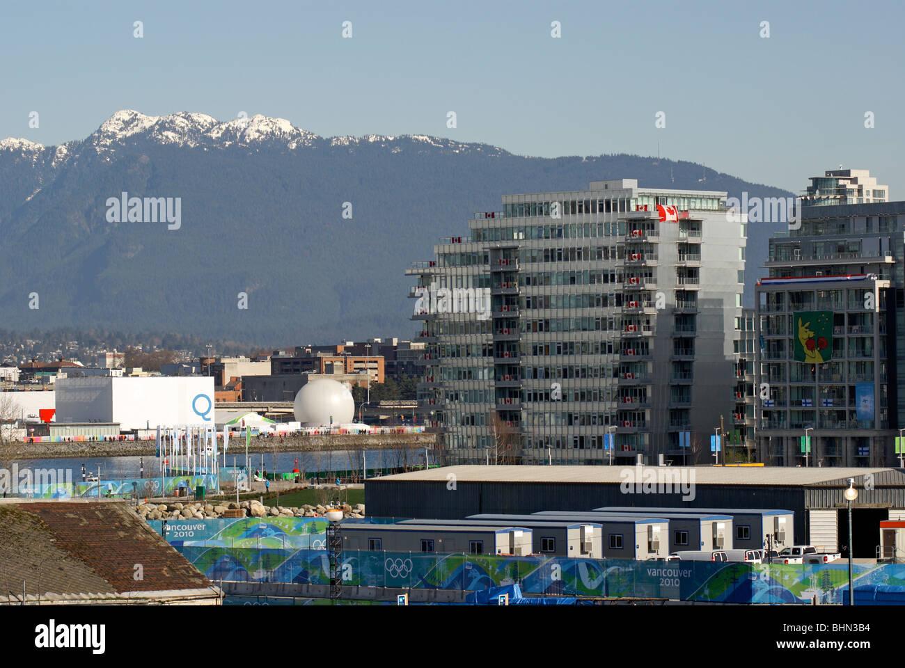 I Giochi Olimpici e Paralimpici di villaggio ai Giochi Invernali 2010, Vancouver, British Columbia, Canada Foto Stock