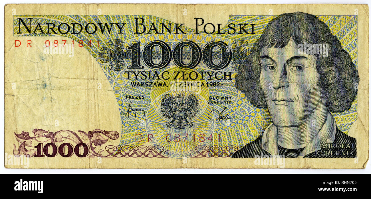 Moneta/finanza, banconote, Polonia, 1000 Zloty, Banca nazionale polacca, 1982, Foto Stock