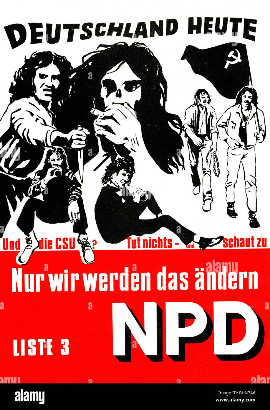 Geografia / viaggio, Germania, politica, elezione, elezione parlamentare in Baviera, 1970, manifesto del Partito Nazionale democratico (Nationaldemokratische Partei, NPD), Foto Stock