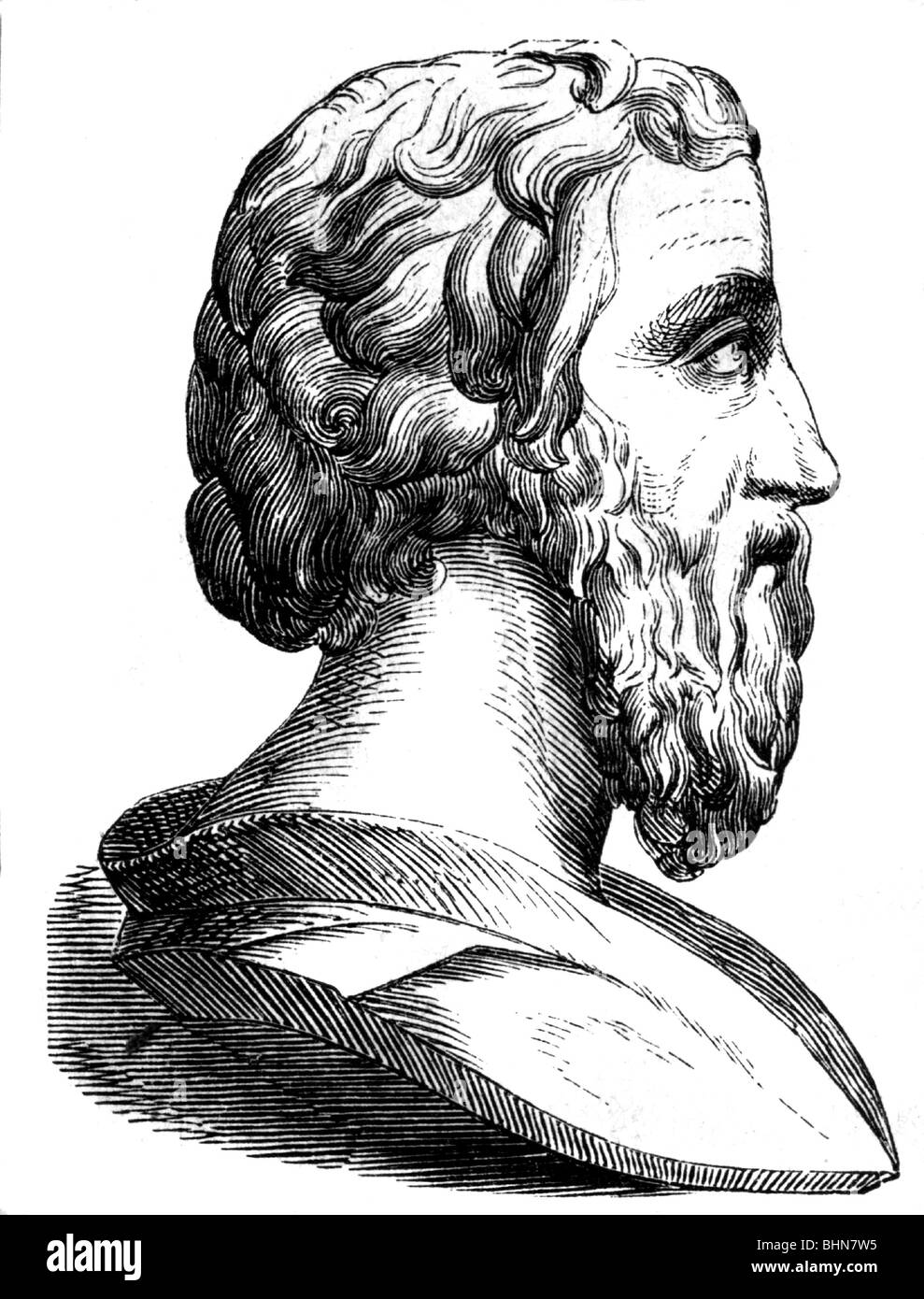 Lykurgos, tra 11th e 8th secolo a.C., leggendario legislatore di Sparta, ritratto, incisione in legno, 19th secolo, Foto Stock