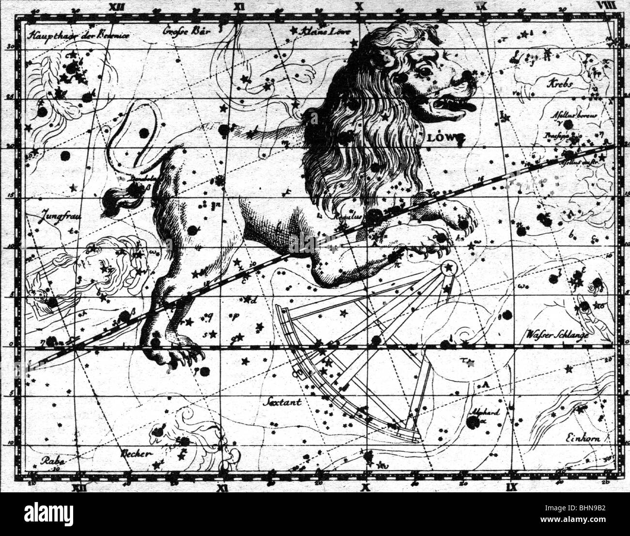 Astrologia zodiaco, segno zodiacale: Leo, immagine mitologica, storico, storico, il leone, piccolo Lion, Foto Stock