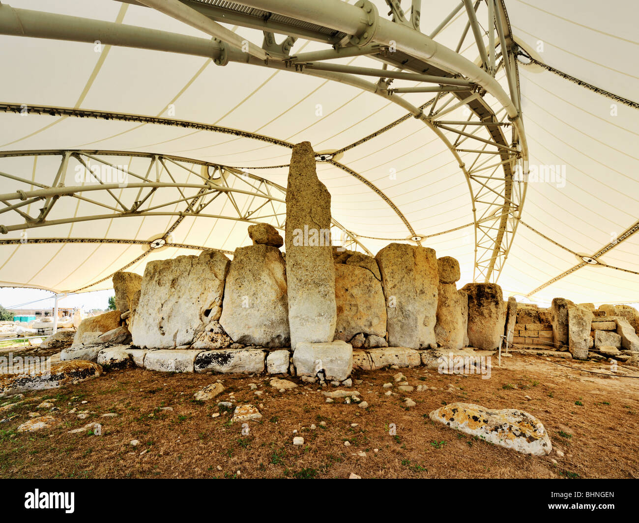 Hagar Qim tempio megalitico, Malta Foto Stock