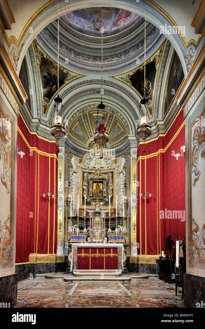 St Pauls Cathedral interno, Mdina, Malta Foto Stock