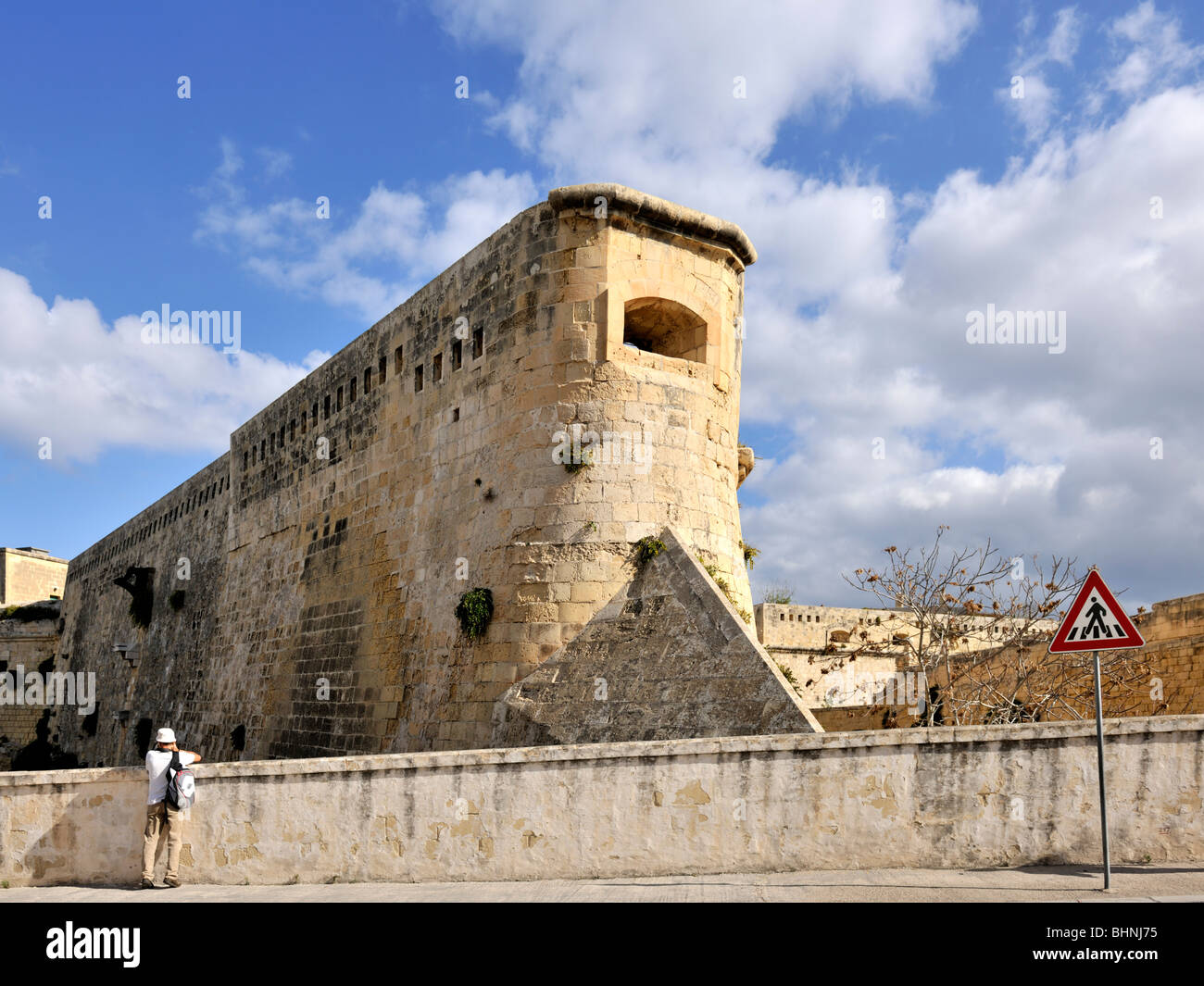 Fort St Elmo massiccia fortificazione, La Valletta Foto Stock