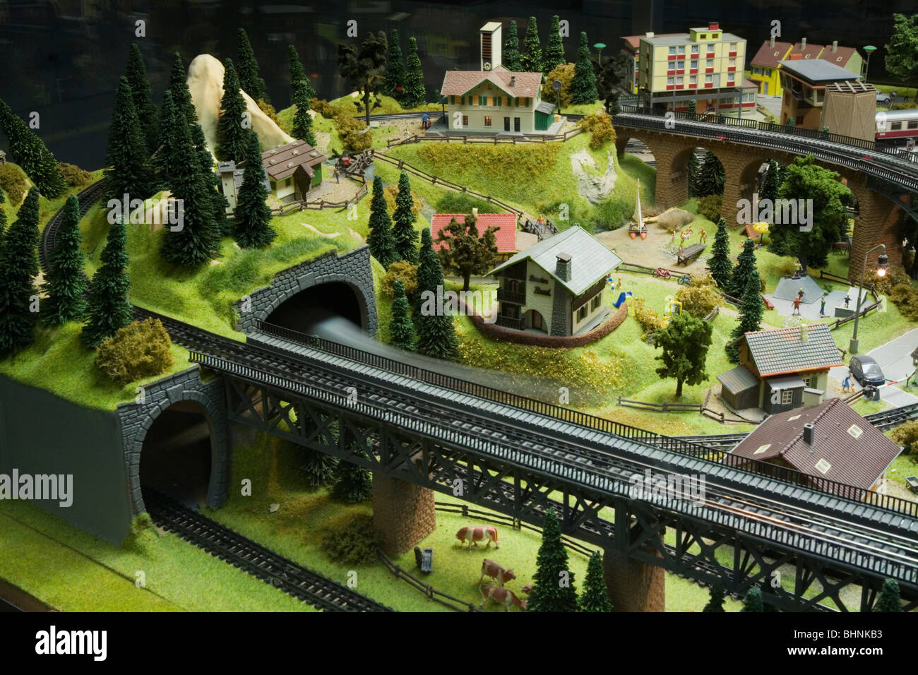 HO Scala modello elettrico Toy Train larga scala di treno. Dresda Germania Foto Stock