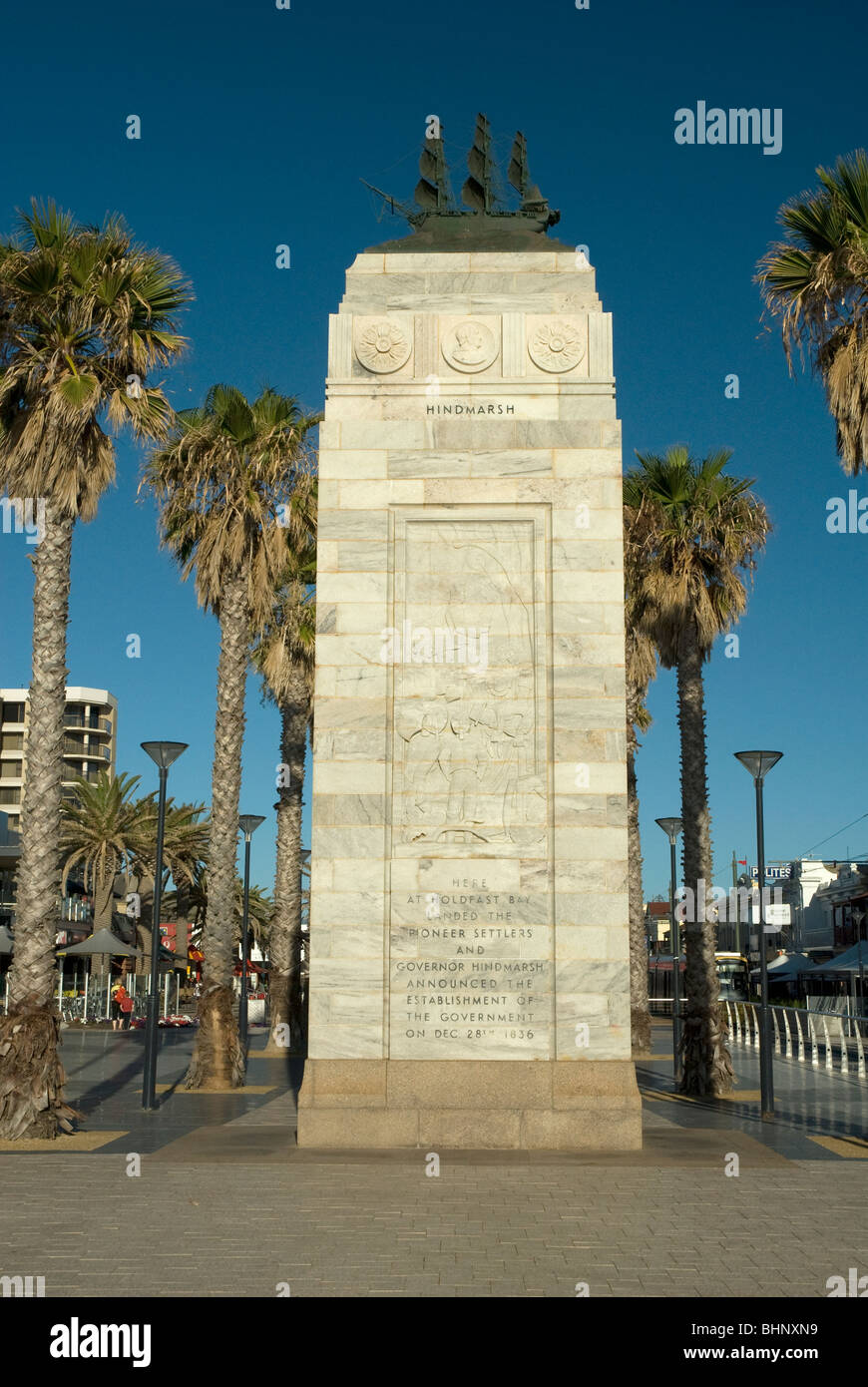 Pioneer memorial, Moseley Square, Glenelg, Adelaide, Australia del Sud Foto Stock