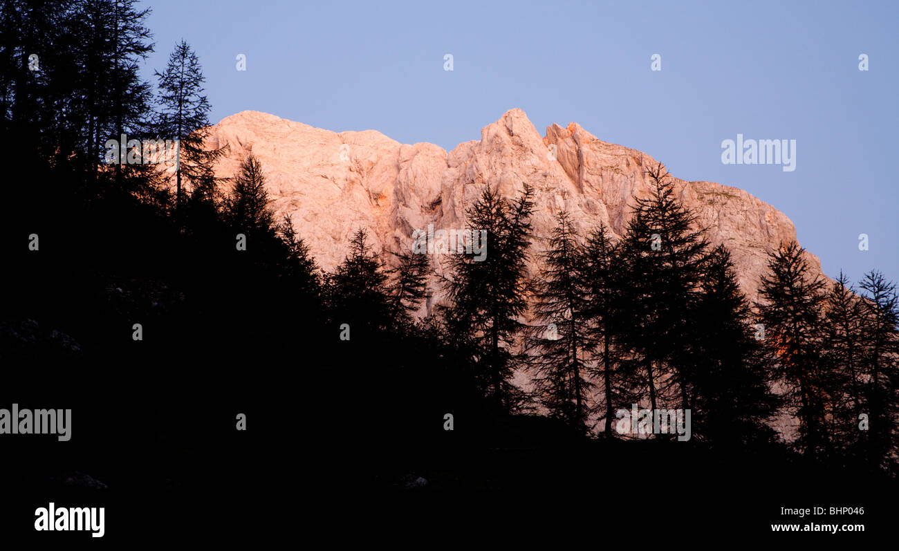 Julijske Alpe - tramonto Foto Stock