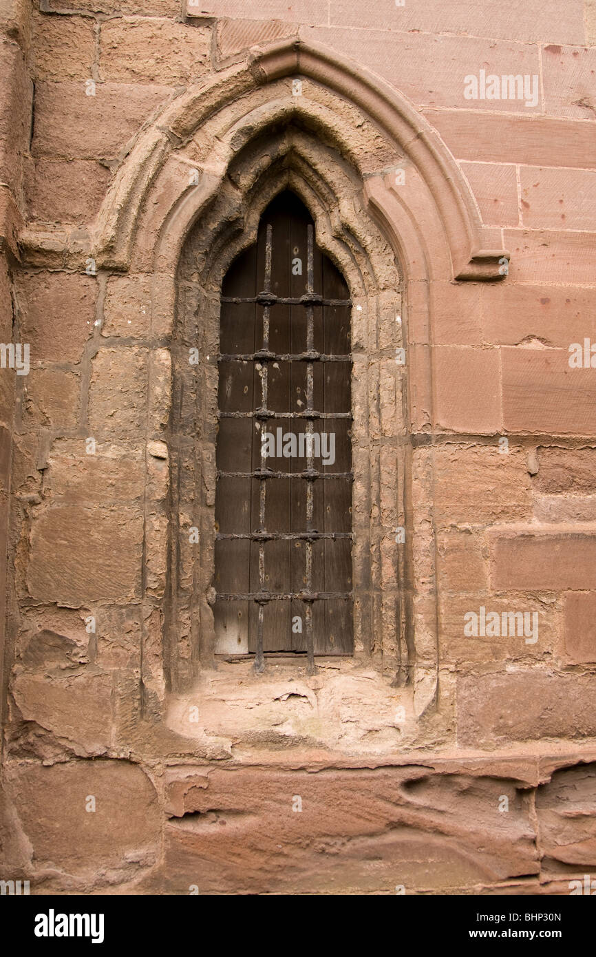 Una finestra della chiesa di San Lorenzo, la Chiesa, Ludlow, Inghilterra Foto Stock