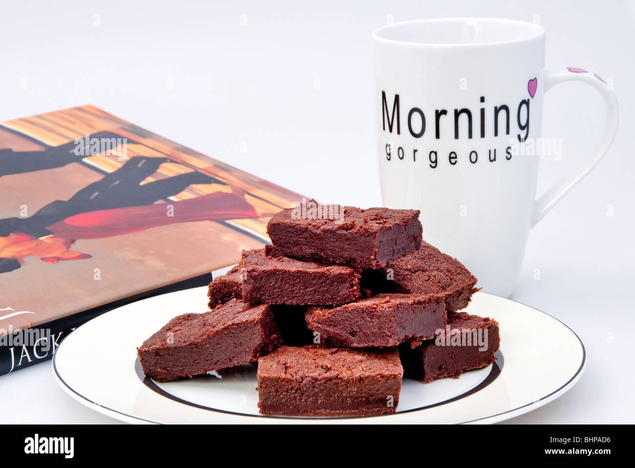 Piastra del brownie al cioccolato Foto Stock