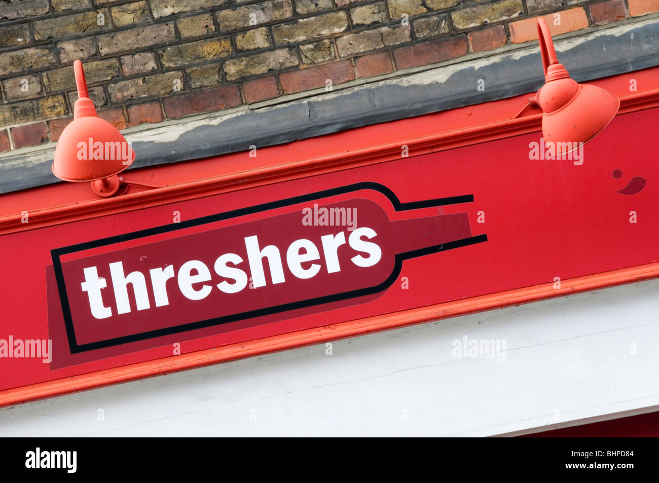 Threshers shop mercanti parte anteriore Foto Stock