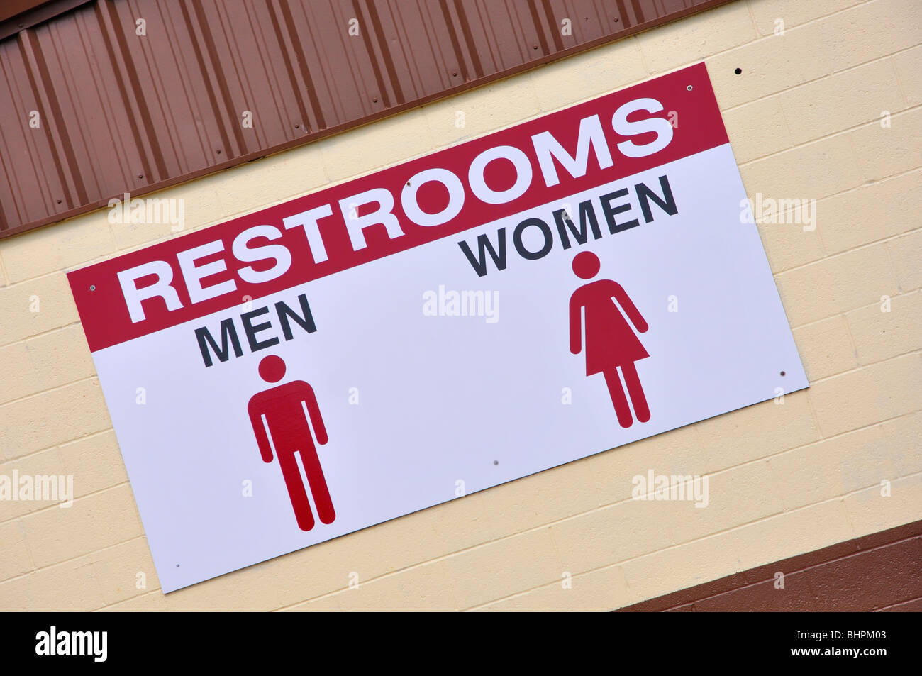 Bagni pubblici segno Foto Stock