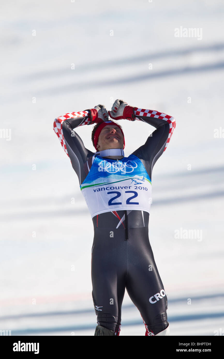 Ivica Kostelic (CRO) medaglia d'argento, in sci alpino Uomini Super evento combinato al 2010 Olympc Giochi invernali Foto Stock