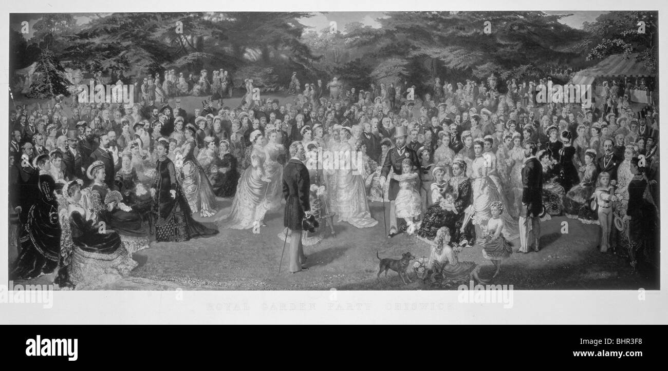 Royal garden party a Chiswick House, Hounslow, London, c1875. Artista: Anon Foto Stock