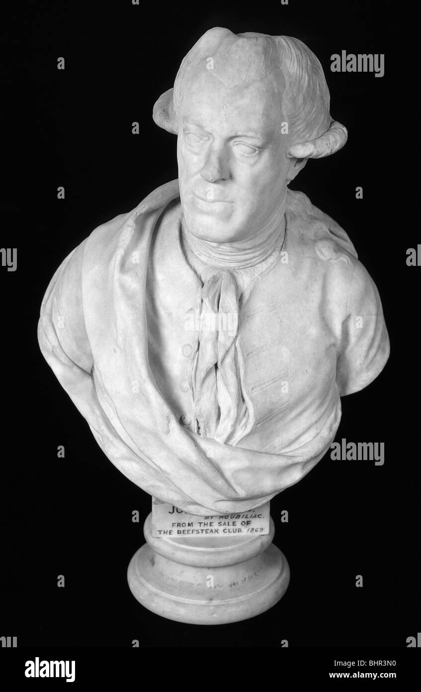 Busto di Giovanni documento Wilkes, inglese del XVIII secolo giornalista e politico, c1761. Creatore: Louis Francois Roubiliac. Foto Stock