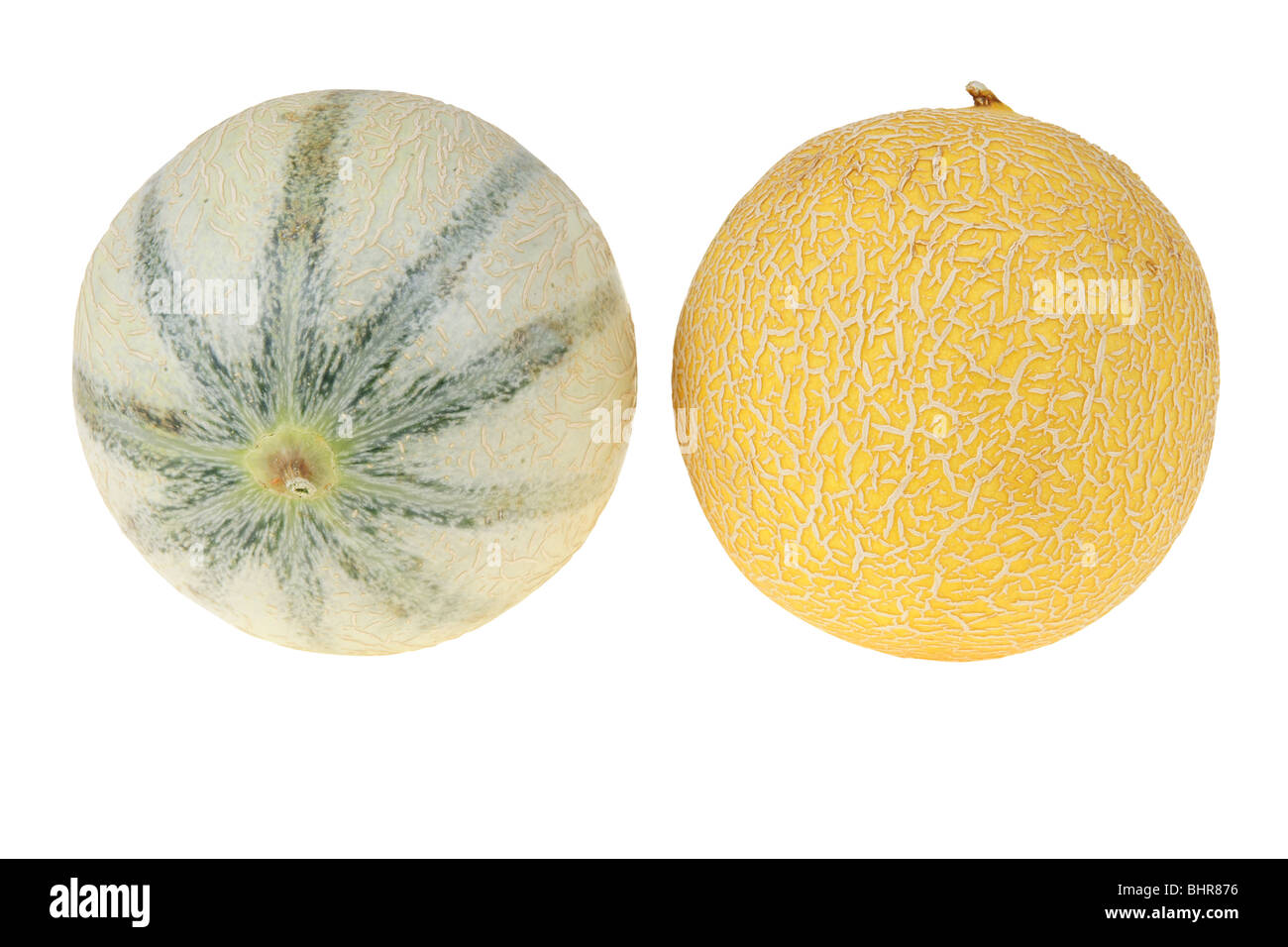 Grande melone giallo isolato su sfondo bianco (percorso di clipping) Foto Stock