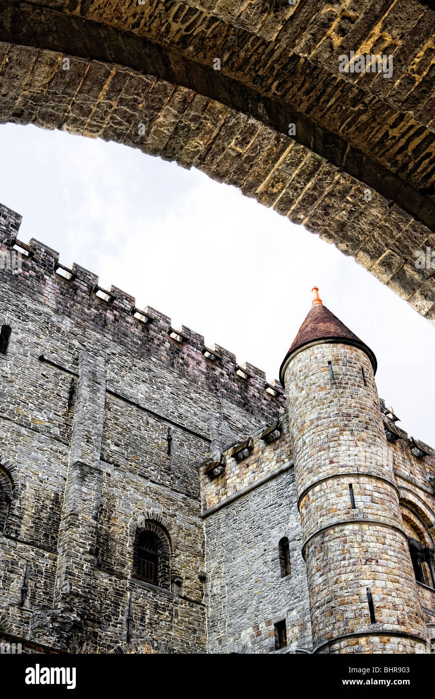 Castello di Gravensteen, Gent Belgio Fiandre Europa Foto Stock