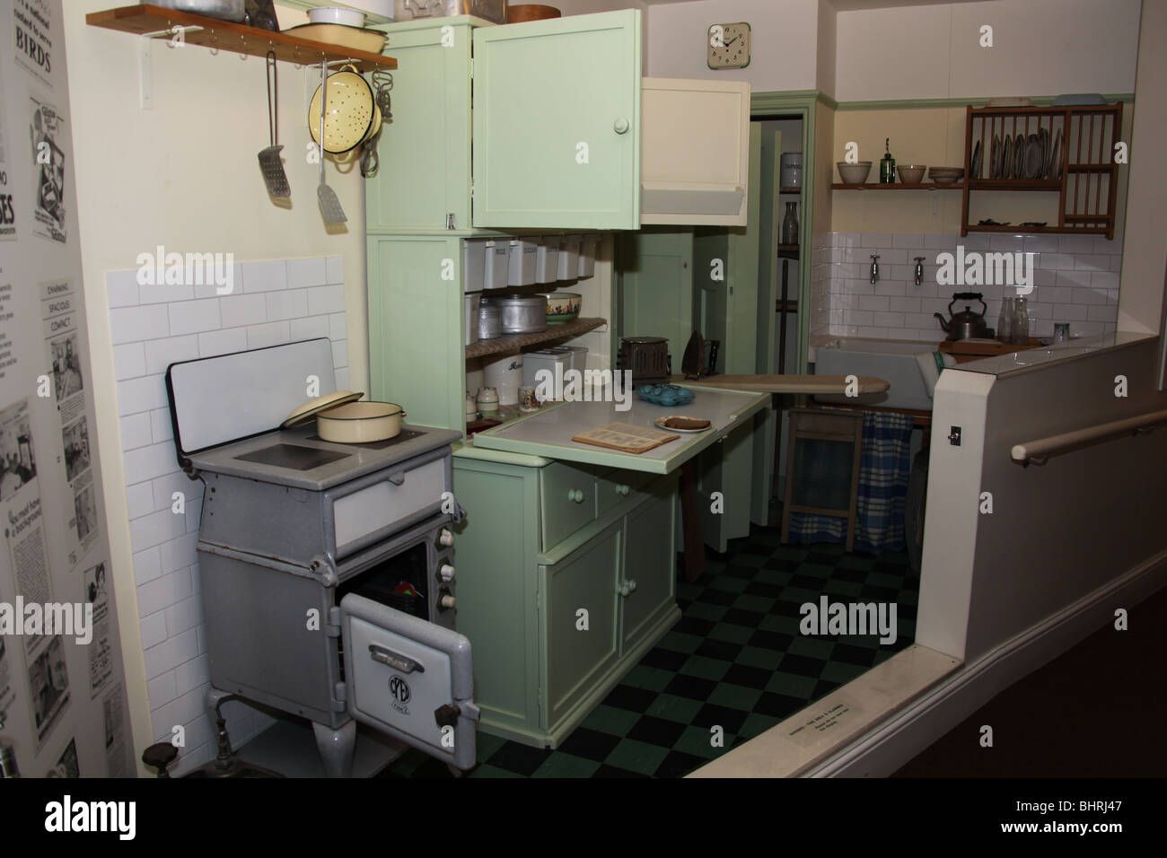 Un 1950 British home ricreato in un museo. Foto Stock