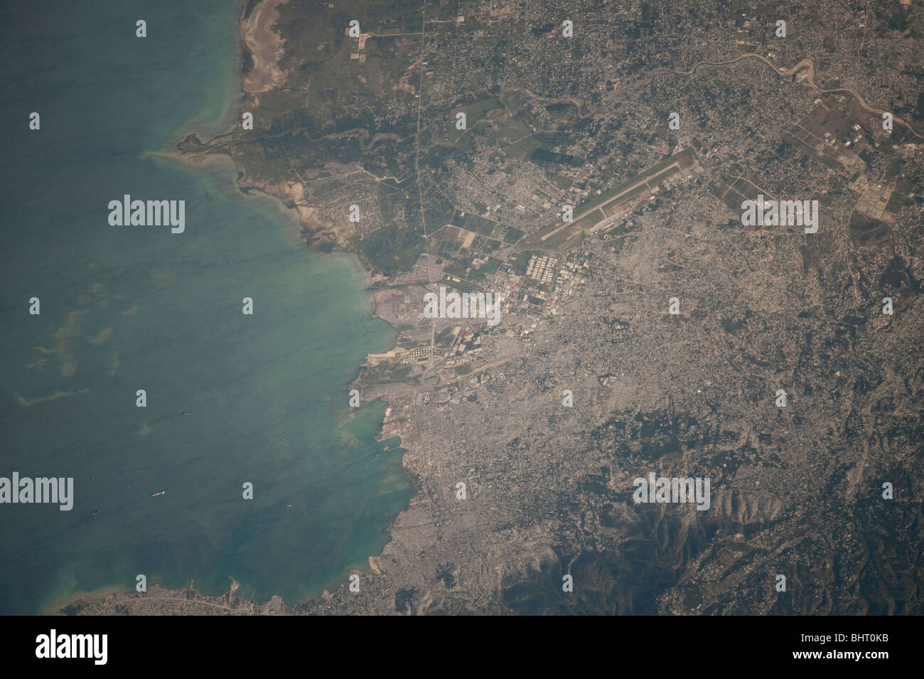 Vista aerea del Port-au-Prince zona di Haiti. Foto Stock