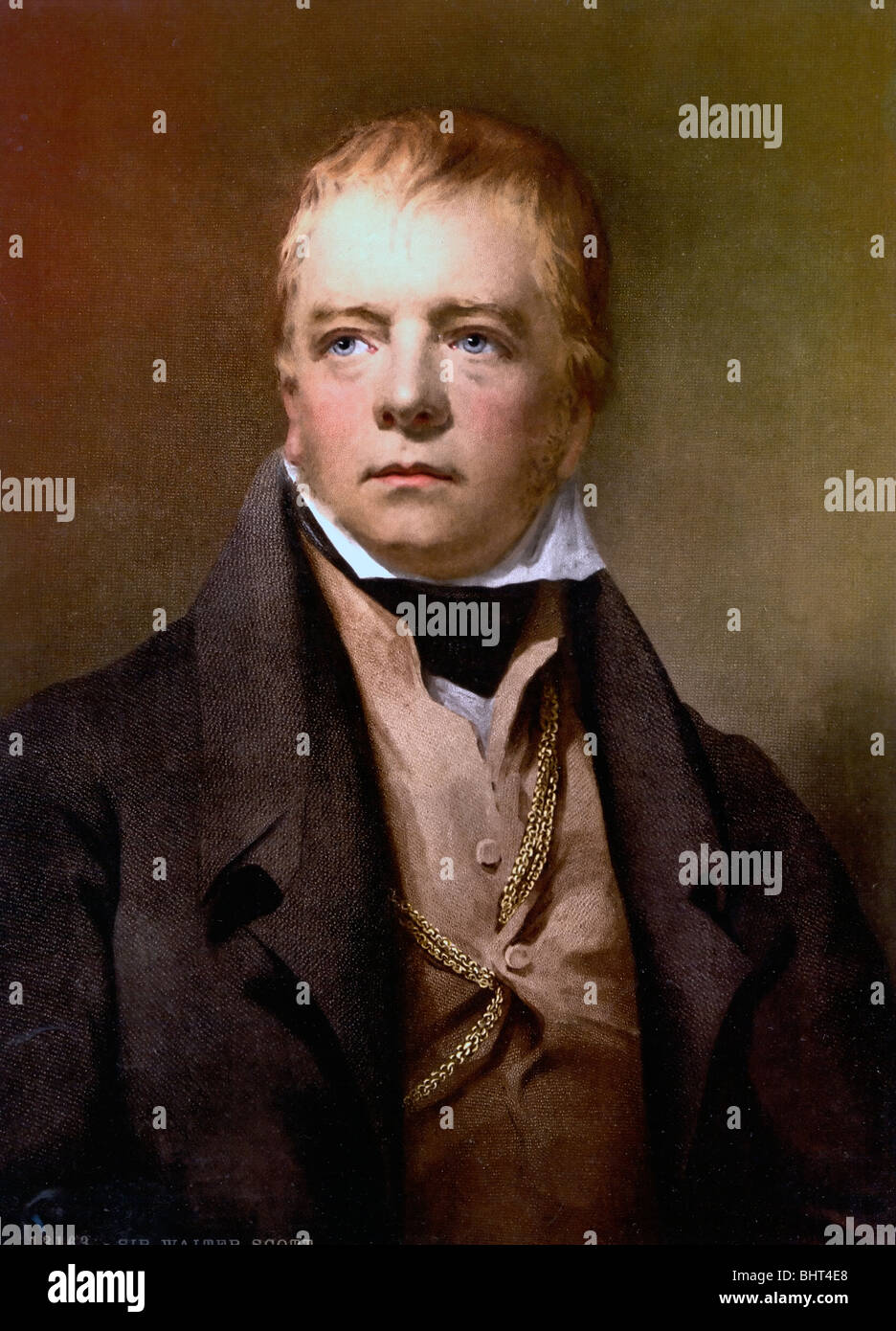 Ritratto di Sir Walter Scott (1771-1832), scrittore scozzese e poeta e uno dei più grandi romanzieri storico. Foto Stock