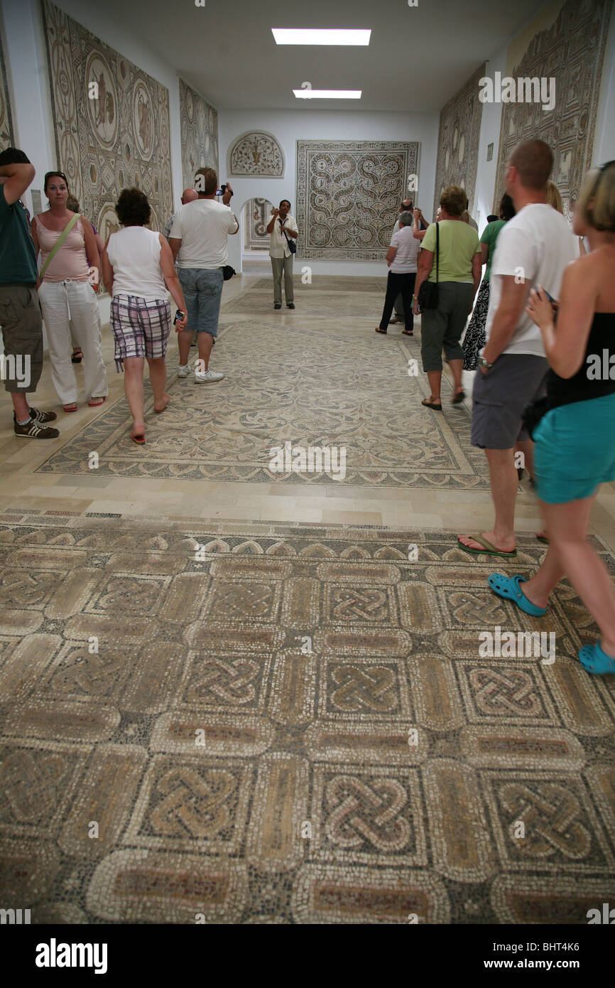 I mosaici romani al museo archeologico a El Jem, Tunisia, Nord Africa Foto Stock