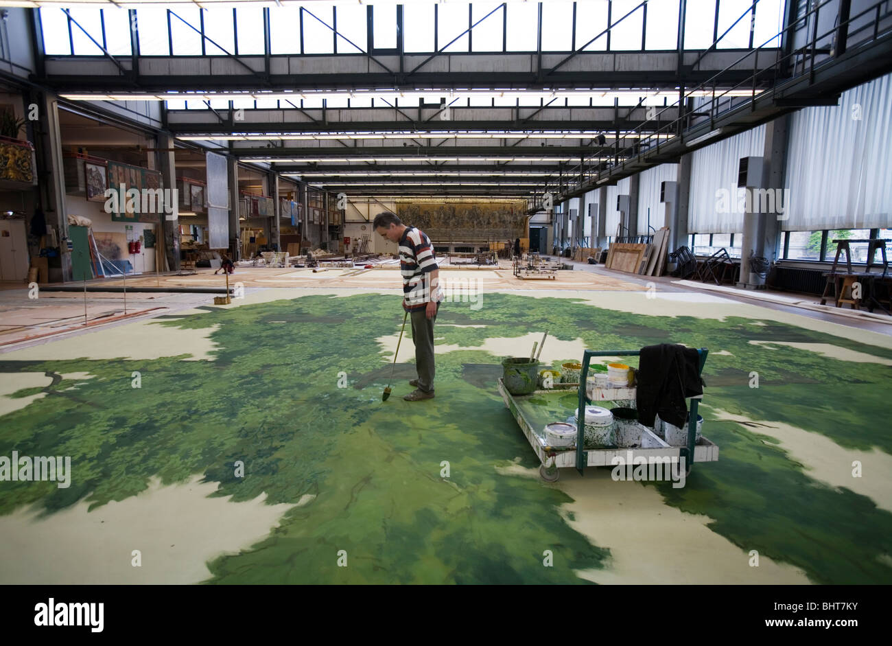 Scenografia, impostare la costruzione e scenari teatrali Foto Stock