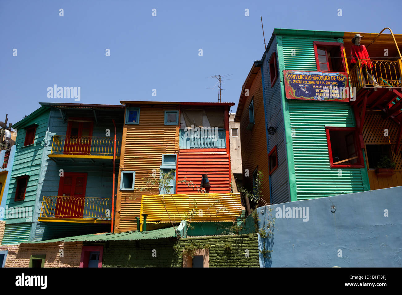 Colorati edifici storici in via Caminito la boca Capital Federal Buenos aires repubblica di Argentina sud america Foto Stock